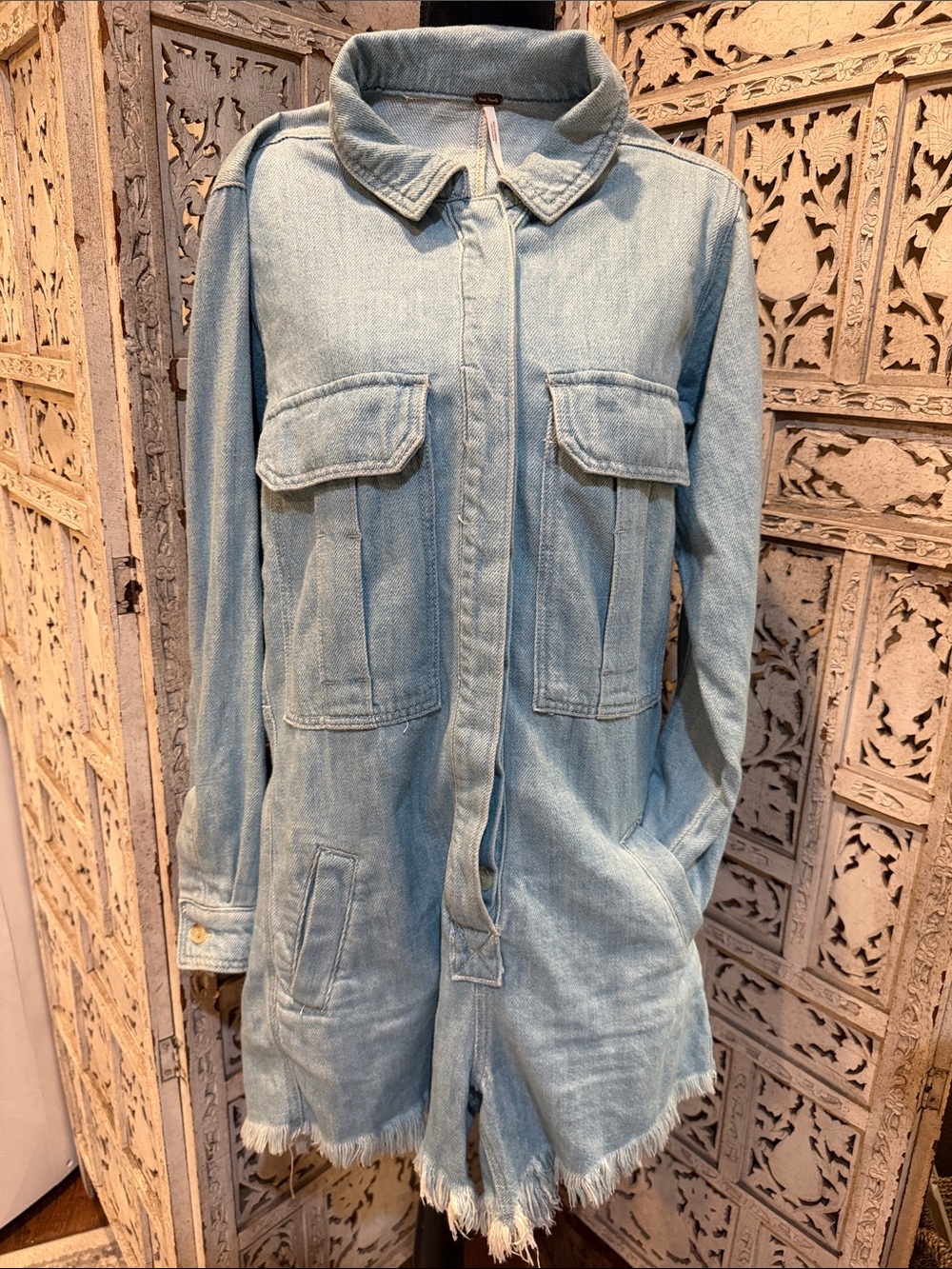 Free People Shapeshifter Denim Romper / Shortall Sz. (XS)